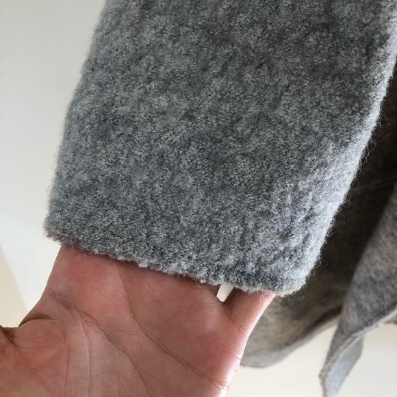 Zara Open Front Waterfall Wool Coat Grey Size XS - Picture 9 of 9